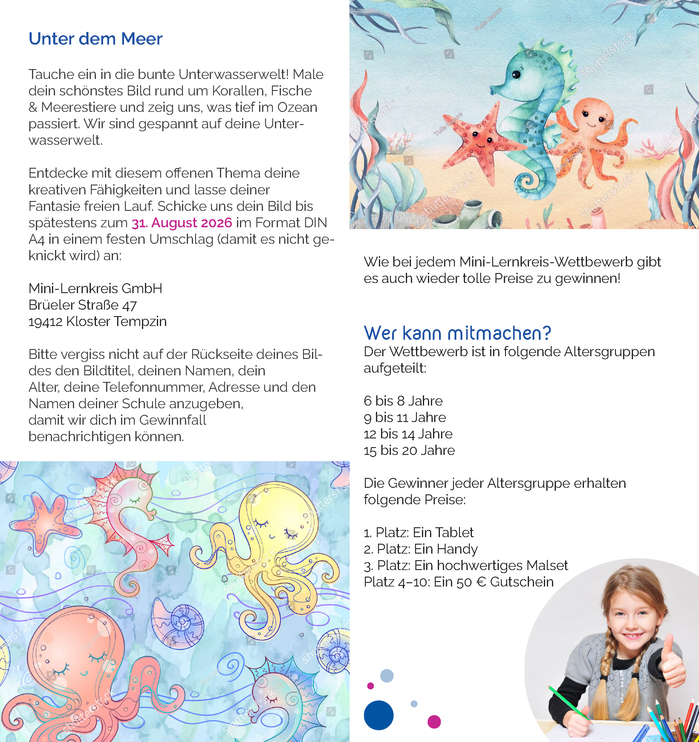 Unterwasserwelt Malwettbewerb